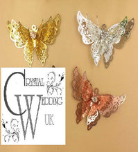 Load image into Gallery viewer, Butterfly cake decorations 3d Metal lace
