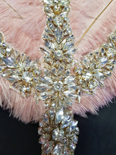 Load image into Gallery viewer, Blush pink Feather Fan bridal hand fan bouquet, READY TO SHIP
