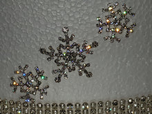 Load image into Gallery viewer, Snowflake diamante  Cake  topper decorations for a Winter wedding cake by Crystal wedding uk
