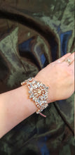 Load image into Gallery viewer, Rose gold crystal Flower wrist corsage set of 4 pieces, Wedding cuff, BRIDAL WRISTLET by Crystal wedding uk
