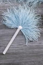 Load image into Gallery viewer, Ostrich PLUME Feather Fan   bouquet luxury  alternative  Bouquet  Great Gatsby wedding style -ANY COLOUR  Artificial bouquet
