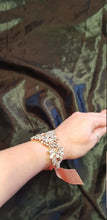Load image into Gallery viewer, Rose gold crystal Flower wrist corsage set of 4 pieces, Wedding cuff, BRIDAL WRISTLET by Crystal wedding uk
