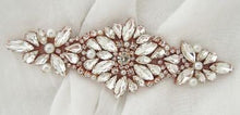 Load image into Gallery viewer, Rose gold crystal Flower wrist corsage set of 4 pieces, Wedding cuff, BRIDAL WRISTLET by Crystal wedding uk
