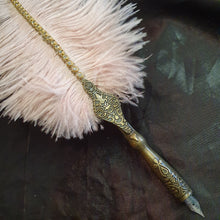Load image into Gallery viewer, Ostrich Feather Quill Dip Pen Set . Matching Pen Stand for Weddings, Calligraphy, and Gifts
