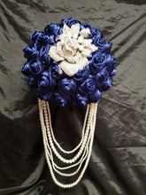 Load image into Gallery viewer, Diamante crystal ROSE Rhinestone drape bridal bouquet  - Fully personalised in many colours
