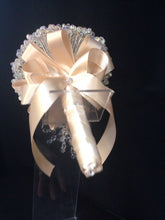 Load image into Gallery viewer, Crystal and rose brooch  bouquet

