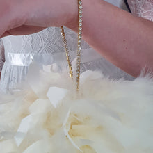 Load image into Gallery viewer, Feather Pomander With Rhinestone chain handle , large 8&quot; size. Feather Kissing Ball. Feather Flower Girl Bouquet. ANY COLOUR
