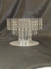 Load image into Gallery viewer, Wedding cake stand, Tiered style, real  crystal chandelier cake stand+ LED
