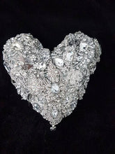 Load image into Gallery viewer, Heart brooch bouquet, jewel heart wedding bouquet.
