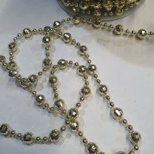 Load image into Gallery viewer, Bead garland trim, silver or gold ribbon banding  cake decor  many widths  1 meter.
