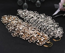 Load image into Gallery viewer, large Vintage  inspired crystal tiara hair band wrap  , hair piece by Crystal wedding uk
