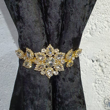 Load image into Gallery viewer, Crystal Tie Backs, Slim Curtains hold backs, magnetic holder
