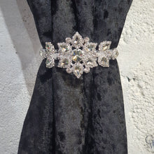 Load image into Gallery viewer, Crystal Tie Backs, Slim Curtains hold backs, magnetic holder
