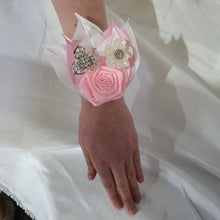 Load image into Gallery viewer, Wedding Boutonniere, wrist corsage.  broochbuttonhole , Wedding Buttonhole Pin for groom, usher, groomsman. by Crystal wedding uk
