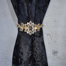 Load image into Gallery viewer, Crystal Tie Backs, Slim Curtains hold backs, magnetic holder
