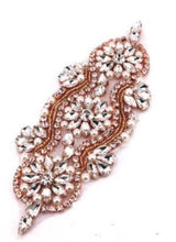Load image into Gallery viewer, Crystal and Pearl Tie Backs, rhinestone Curtains hold backs, magnetic holders
