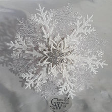 Load image into Gallery viewer, Snowflake bouquet for a Winter wedding bridesmaid by Crystal wedding uk
