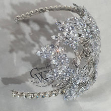 Load image into Gallery viewer, large Vintage couture inspired crystal tiara side hair piece

