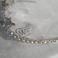 Load image into Gallery viewer, large Vintage couture inspired crystal tiara side hair piece
