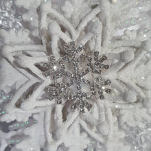 Load image into Gallery viewer, Snowflake bouquet for a Winter wedding bridesmaid by Crystal wedding uk
