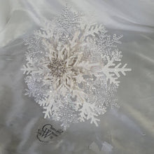 Load image into Gallery viewer, Snowflake bouquet for a Winter wedding bridesmaid by Crystal wedding uk
