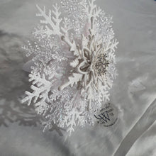 Load image into Gallery viewer, Snowflake bouquet for a Winter wedding bridesmaid by Crystal wedding uk
