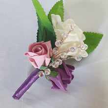 Load image into Gallery viewer, Rose fall Crystal  cascade bouquet Wedding bridal flowers
