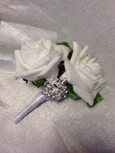 Load image into Gallery viewer, Rose fall Crystal  cascade bouquet Wedding bridal flowers
