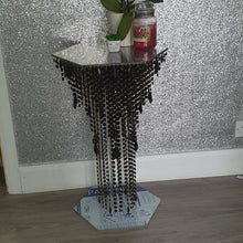 Load image into Gallery viewer, Crystal chandelier side table - tall console. Occasional table, Custom table furniture. MANY COLOUR OPTIONS by Crystal wedding uk
