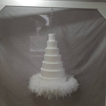 Load image into Gallery viewer, Feather hanging swing cake platform plus Cake hanger stand frame   180cm, Suspended cake stand heavy duty holds 200lbs by Crystal wedding uk
