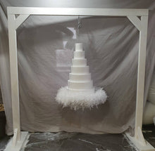 Load image into Gallery viewer, Feather hanging swing cake platform plus Cake hanger stand frame   180cm, Suspended cake stand heavy duty holds 200lbs by Crystal wedding uk
