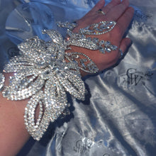 Load image into Gallery viewer, Crystal Wedding corsage Bracelet Jewellery Crystalflower Wedding Bride Cuff  by Crystal wedding uk
