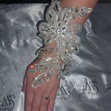 Load image into Gallery viewer, Crystal Wedding corsage Bracelet Jewellery Crystalflower Wedding Bride Cuff  by Crystal wedding uk
