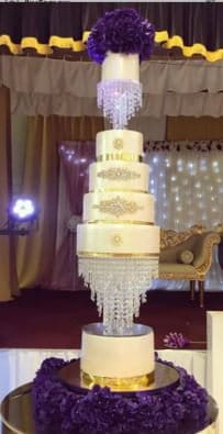 Crystal cake stand, 2 tier set ,6