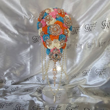 Load image into Gallery viewer, Brooch bouquet, teardrop brooch bouquet, jewel wedding bouquet. - Silver, Rose gold  or Gold tone by Crystal wedding uk
