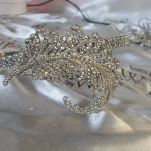 Load image into Gallery viewer, Crystal Vintage style &#39;Feather&#39;  Wedding Hairband   Bridesmaid  hairpiece. Great Gatsby Vintage Glam Art Deco by Crystal wedding uk
