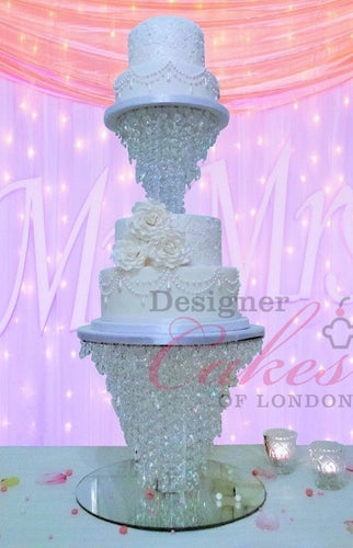 Crystal cake stand, 2 tier set ,8