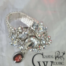 Load image into Gallery viewer, Photo Wedding  charm corsage, Personalised corsage, wrist corsage, Silver brooch photo, Wedding bracelet by Crystal wedding uk
