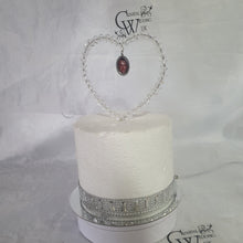 Load image into Gallery viewer, Photo Crystal  heart cake topper by Crystal wedding uk
