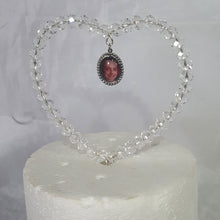 Load image into Gallery viewer, Photo Crystal  heart cake topper by Crystal wedding uk

