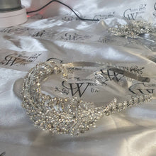 Load image into Gallery viewer, Crystal Vintage style &#39;Feather&#39;  Wedding Hairband   Bridesmaid  hairpiece. Great Gatsby Vintage Glam Art Deco by Crystal wedding uk
