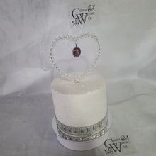 Load image into Gallery viewer, Photo Crystal  heart cake topper by Crystal wedding uk
