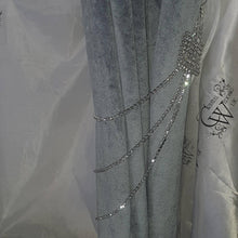 Load image into Gallery viewer, Crystal  draped. Tie Backs Curtains hold backs, voile holders  1 pair . by Crystal wedding uk
