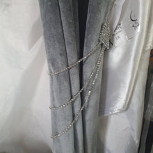 Load image into Gallery viewer, Crystal  draped. Tie Backs Curtains hold backs, voile holders  1 pair . by Crystal wedding uk
