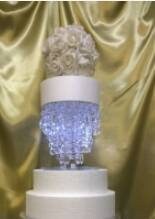 Load image into Gallery viewer, Chandelier cake stand 14&quot;  + led&#39;s ightd by Crystal wedding uk
