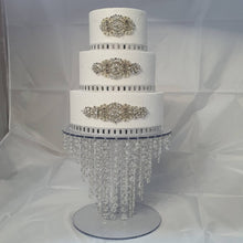 Load image into Gallery viewer, Chandelier cake stand 14&quot;  + led&#39;s ightd by Crystal wedding uk
