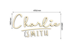 Load image into Gallery viewer, Custom wood name sign | Cloud name sign | Girl Name Sign | Above crib sign | Baby shower gift | Layered Name Sign | Large wood name sign boy

