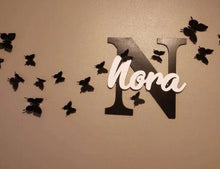 Load image into Gallery viewer, Custom wood name sign | Initial name sign | Girl Name Sign | Above crib sign | Baby shower gift | Layered Name Sign | Large name sign boy
