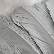 Load image into Gallery viewer, Wedding feather fan, SILVER OR GOLD brides ostrich fan, wedding hand fan, Great Gatsby  any colour as custom made by Crystal wedding uk

