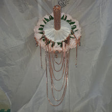 Load image into Gallery viewer, Crystal Brooch blush and rose gold drape  bouquet by Crystal wedding uk
